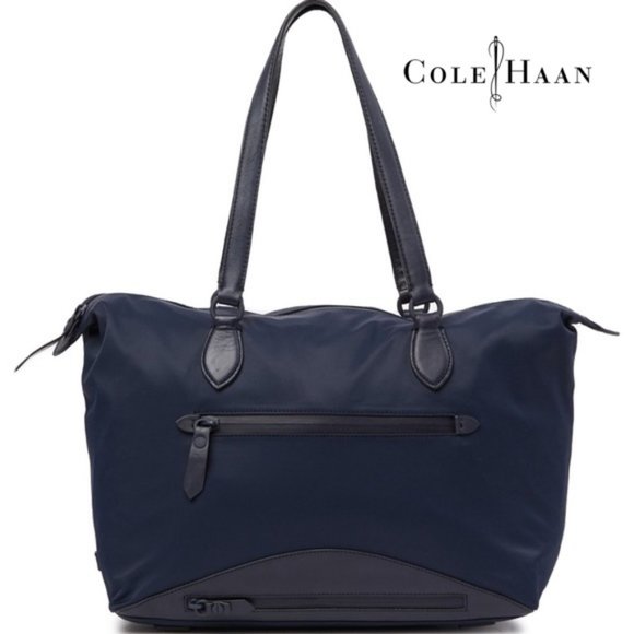 Cole Haan Handbags - Cole Haan Zerogrand Nylon Leather-Trimmed Tote Bag